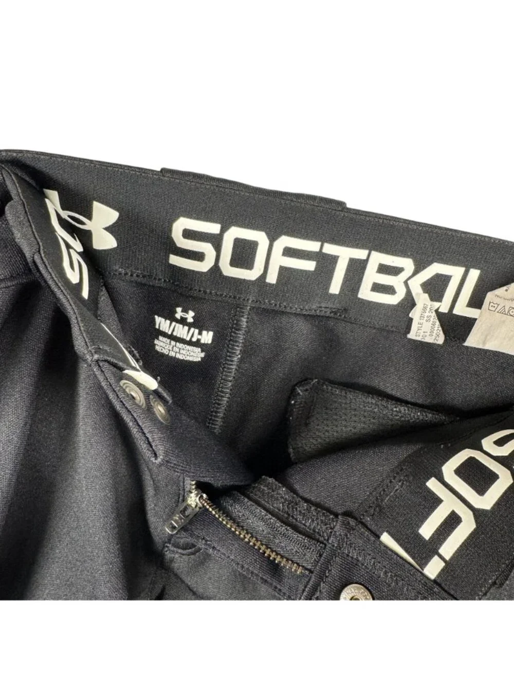 Under Armour Girls Youth Utility Softball Pants Black Size YM Athletic Fit
